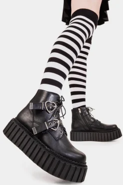 lamodawebsite Almost Lover Chunky Ankle Creeper Boots< Knochel