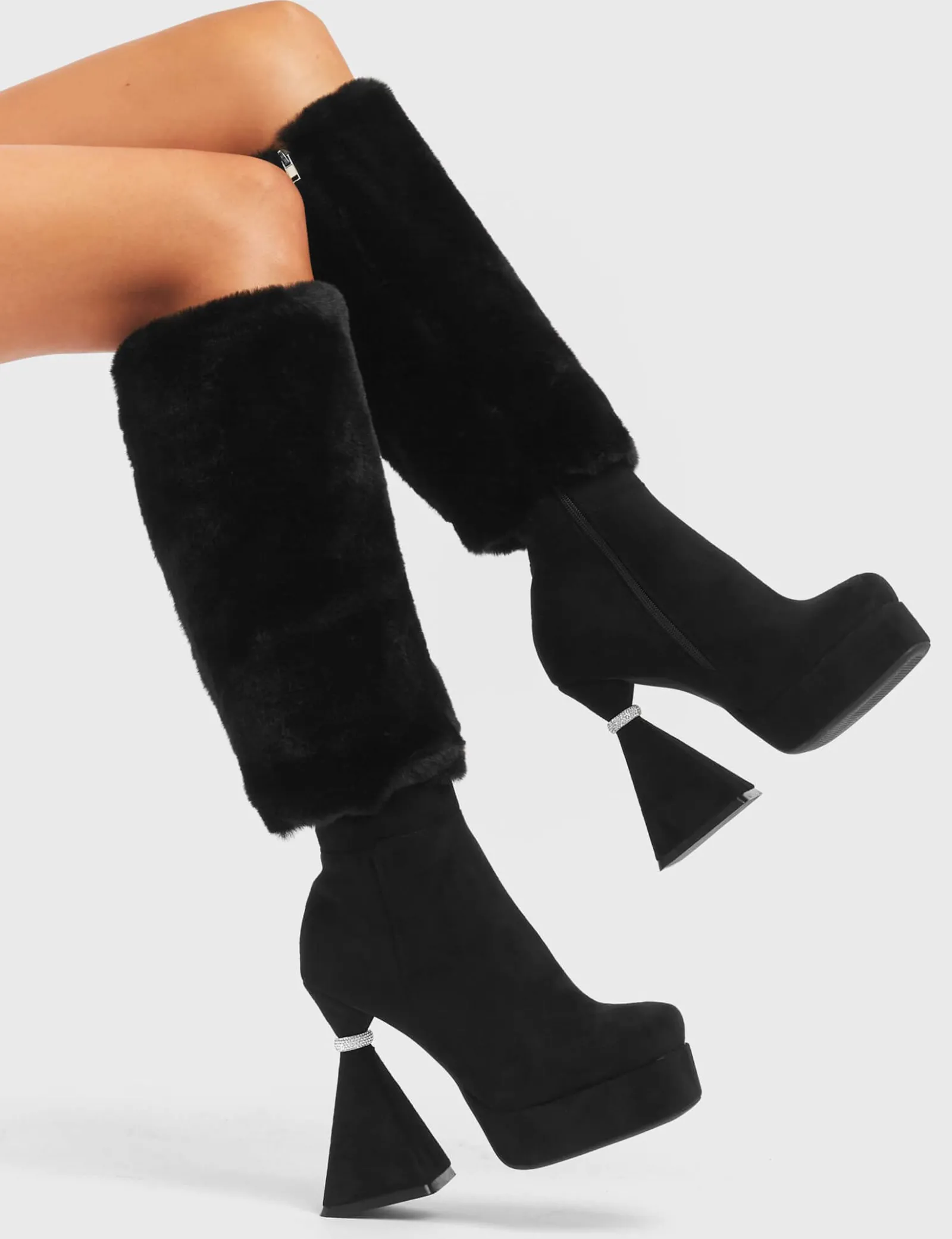 LAMODA Ambitious Platform Knee High Boots< Kniehoch