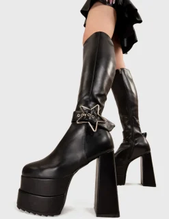 LAMODA Asteroid Platform Knee High Boots< Kniehoch