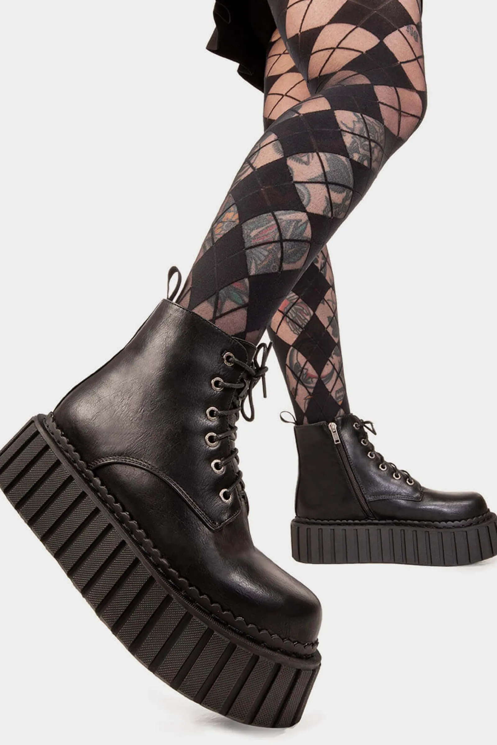 lamodawebsite Back 2 The Future Chunky Ankle Creeper Boots< Knochel
