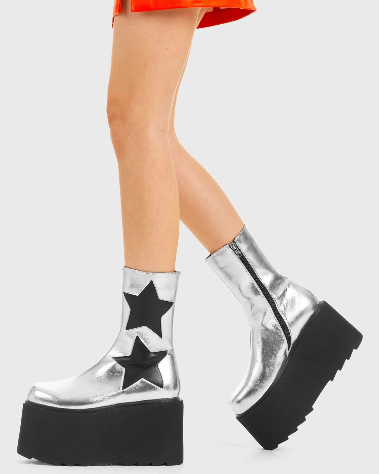 LAMODA Big Shot Chunky Platform Ankle Boots< Knochel