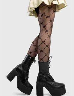 LAMODA Black Pepper Platform Ankle Boots< Knochel