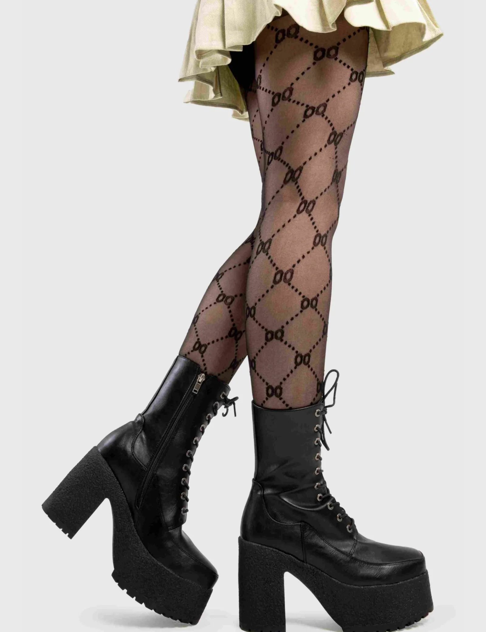 LAMODA Black Pepper Platform Ankle Boots< Knochel