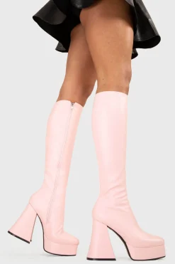 lamodawebsite Black Swan Platform Knee High Boots< Kniehoch