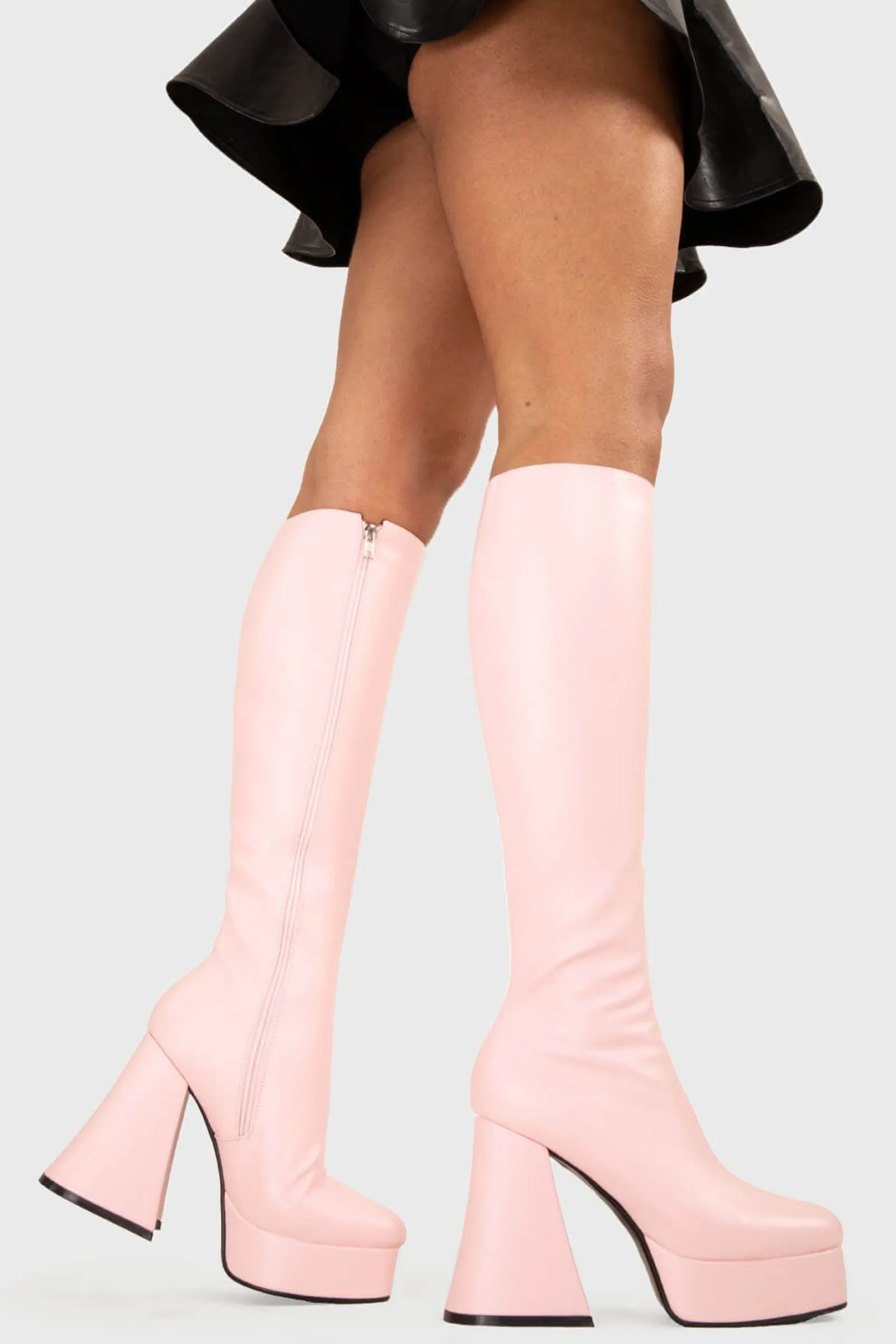 lamodawebsite Black Swan Platform Knee High Boots< Kniehoch