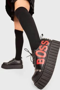 lamodawebsite Boss Babe Chunky Creeper Shoes< Chunky