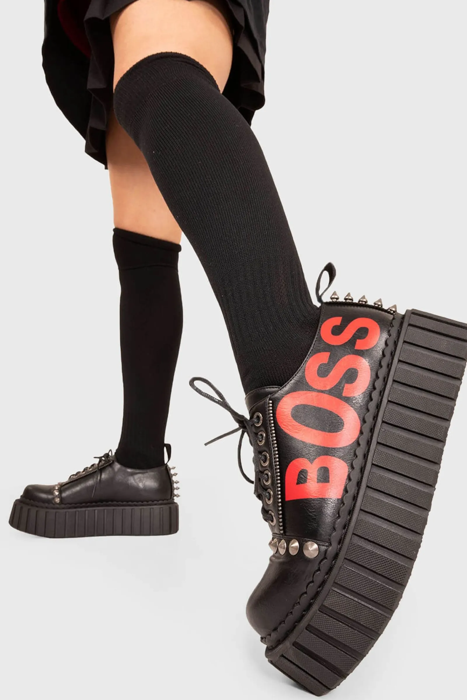 lamodawebsite Boss Babe Chunky Creeper Shoes< Chunky