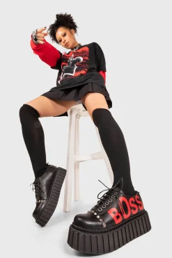lamodawebsite Boss Babe Chunky Creeper Shoes< Chunky