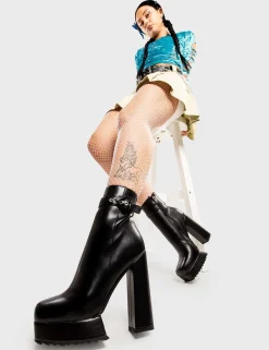 LAMODA Check In Platform Ankle Boots< Knochel