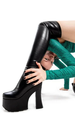 lamodawebsite City Platform Thigh High Boots< Plattform