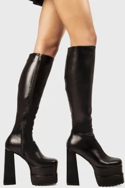 lamodawebsite Compliment Platform Knee High Boots< Kniehoch