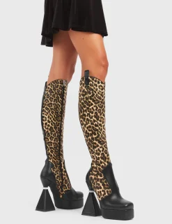 LAMODA Curious Platform Knee High Boots< Kniehoch