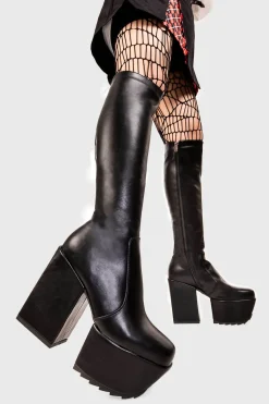 lamodawebsite Disappearance Platform Knee High Boots< Kniehoch