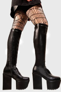 lamodawebsite Disappearance Platform Knee High Boots< Kniehoch