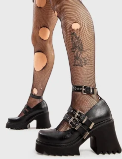 LAMODA Displaced Chunky Mary Jane Shoes< Chunky