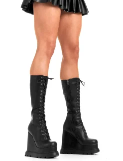 lamodawebsite Empty Space Chunky Platform Calf Boots< Kalb