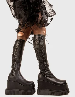 lamodawebsite Ever Lasting Light Chunky Platform Knee High Boots< Kniehoch