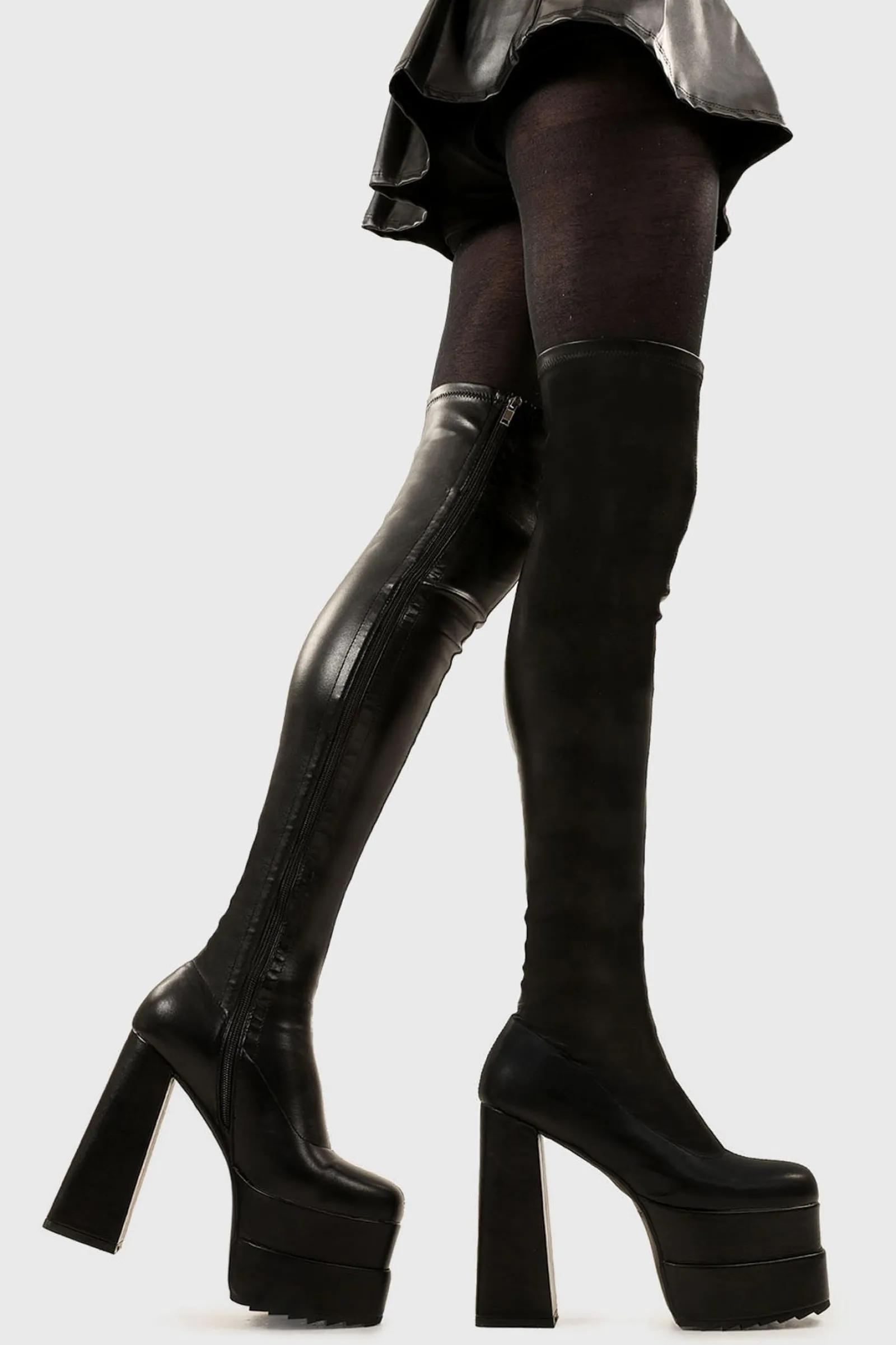 LAMODA Fantasies Wide Calf Platform Thigh High Boots< Plattform