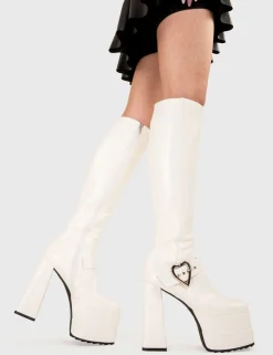 LAMODA Fixed Up Platform Knee High Boots< Kniehoch