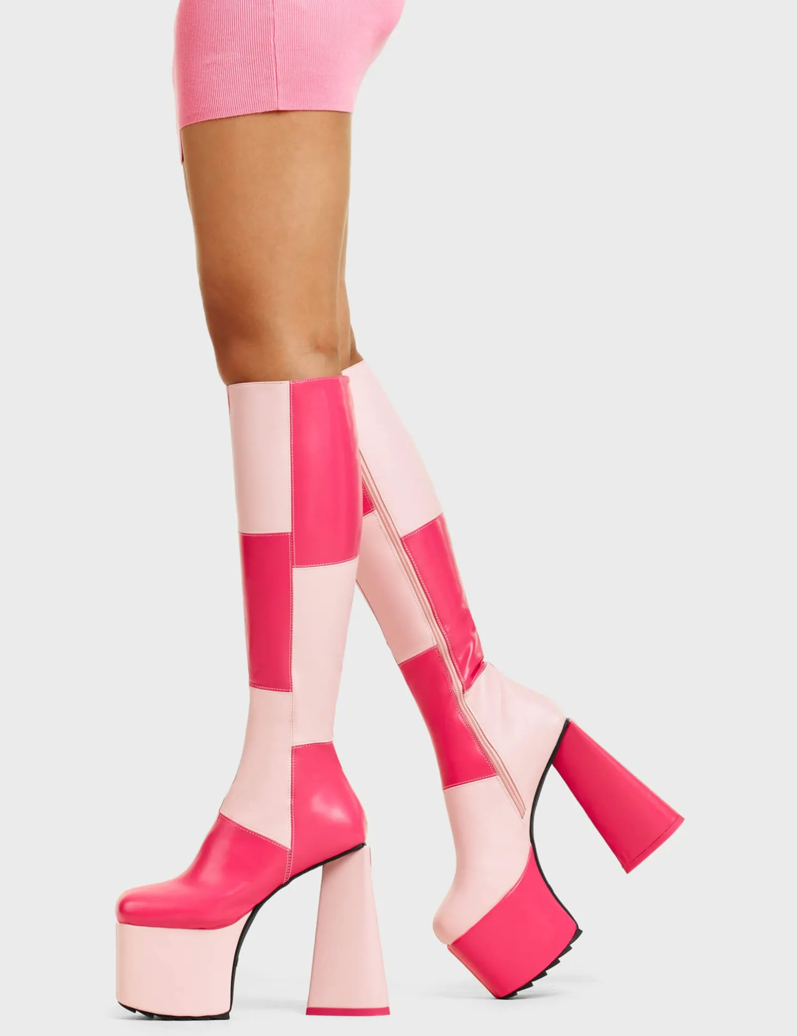 LAMODA Getting Better Platform Knee High Boots< Kniehoch