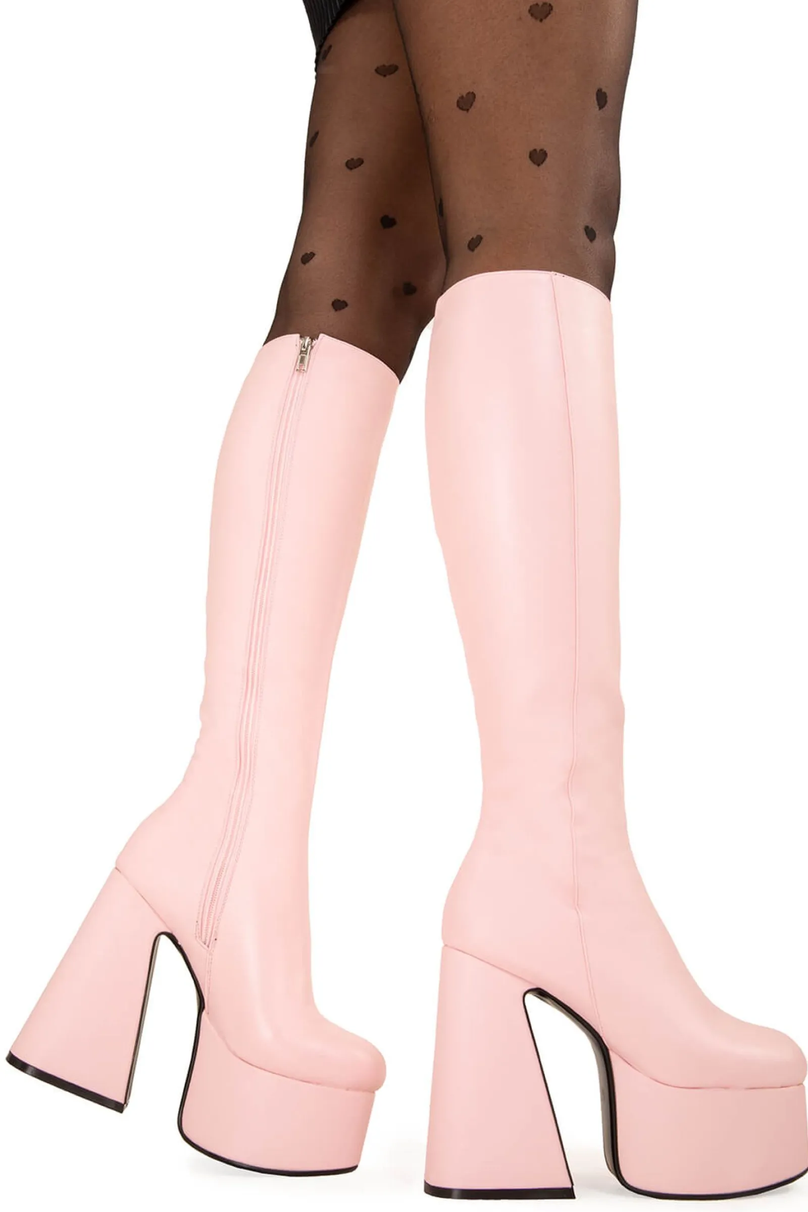 lamodawebsite Hate You Wide Calf Platform Knee High Boots< Kniehoch