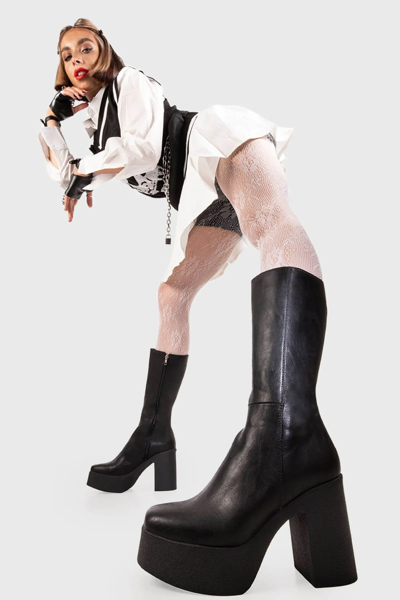 lamodawebsite Holler Back Platform Wide Calf Boots< Kalb