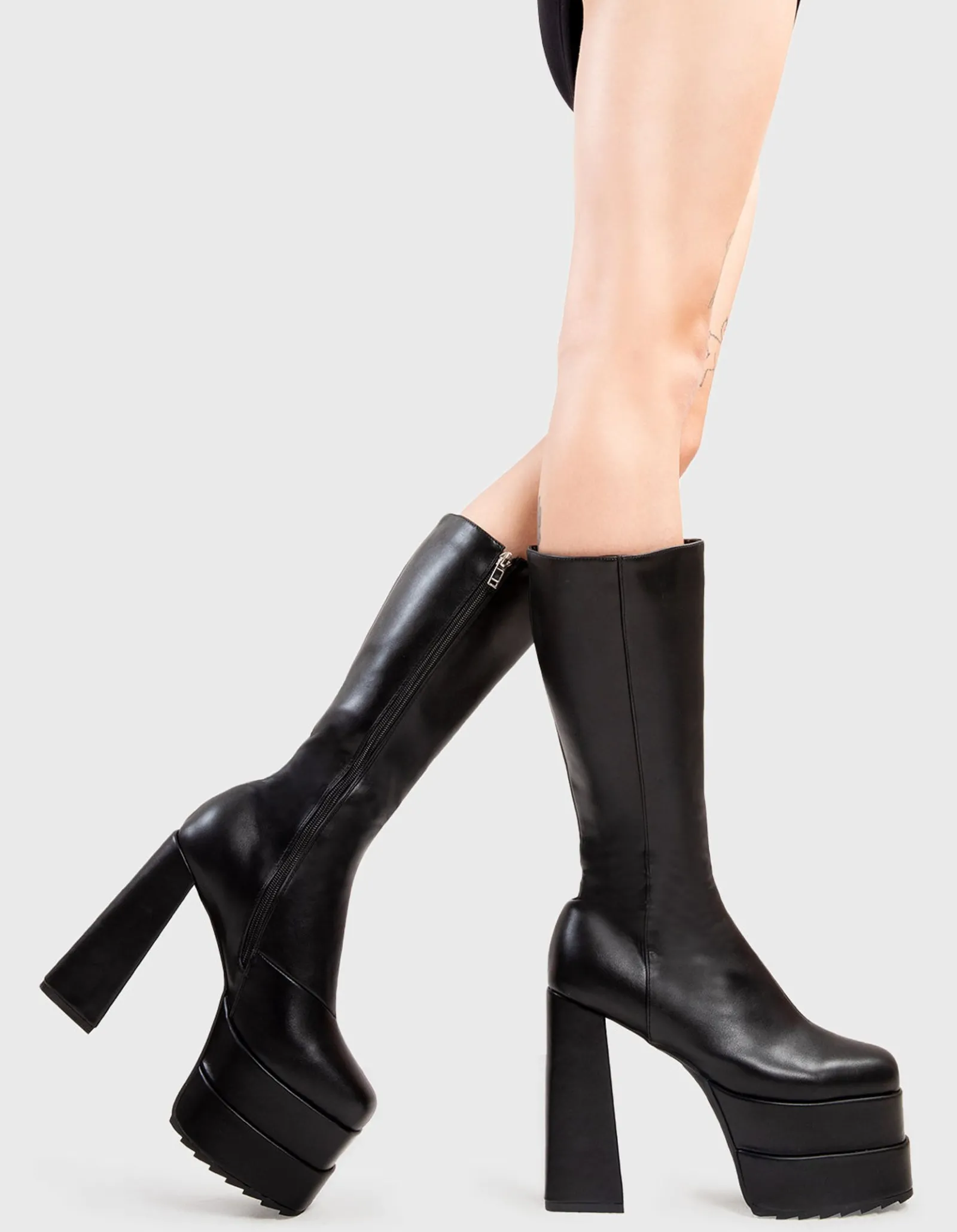 LAMODA Home Wrecker Platform Calf Boots< Kalb