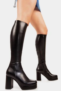 lamodawebsite Humble Platform Knee High Boots< Kniehoch