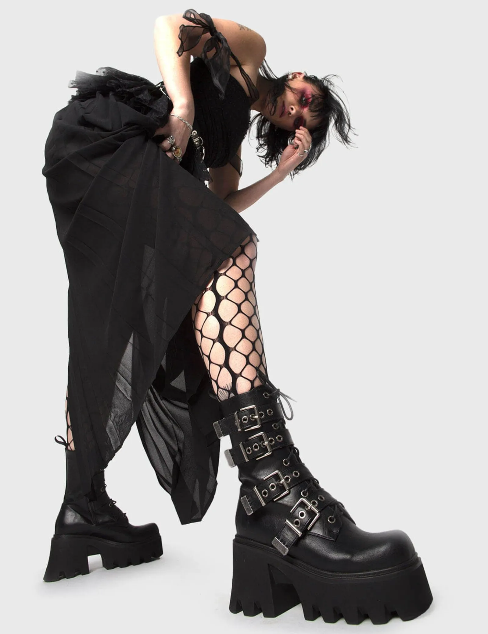 lamodawebsite Hysteria Chunky Platform Ankle Boots< Knochel