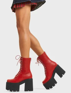 LAMODA Iconic Chunky Platform Ankle Boots< Knochel
