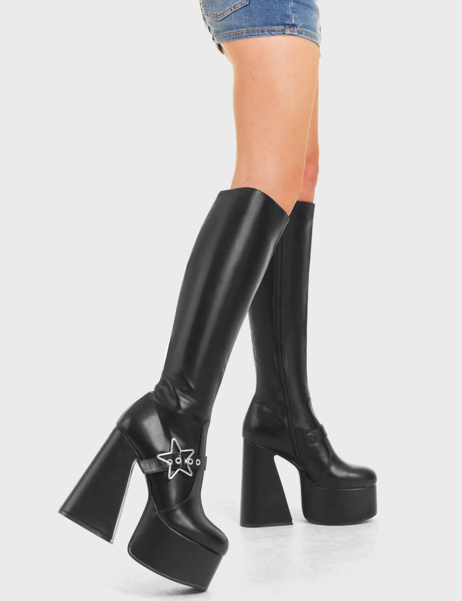 LAMODA I'M Your Star Platform Knee High Boots< Kniehoch