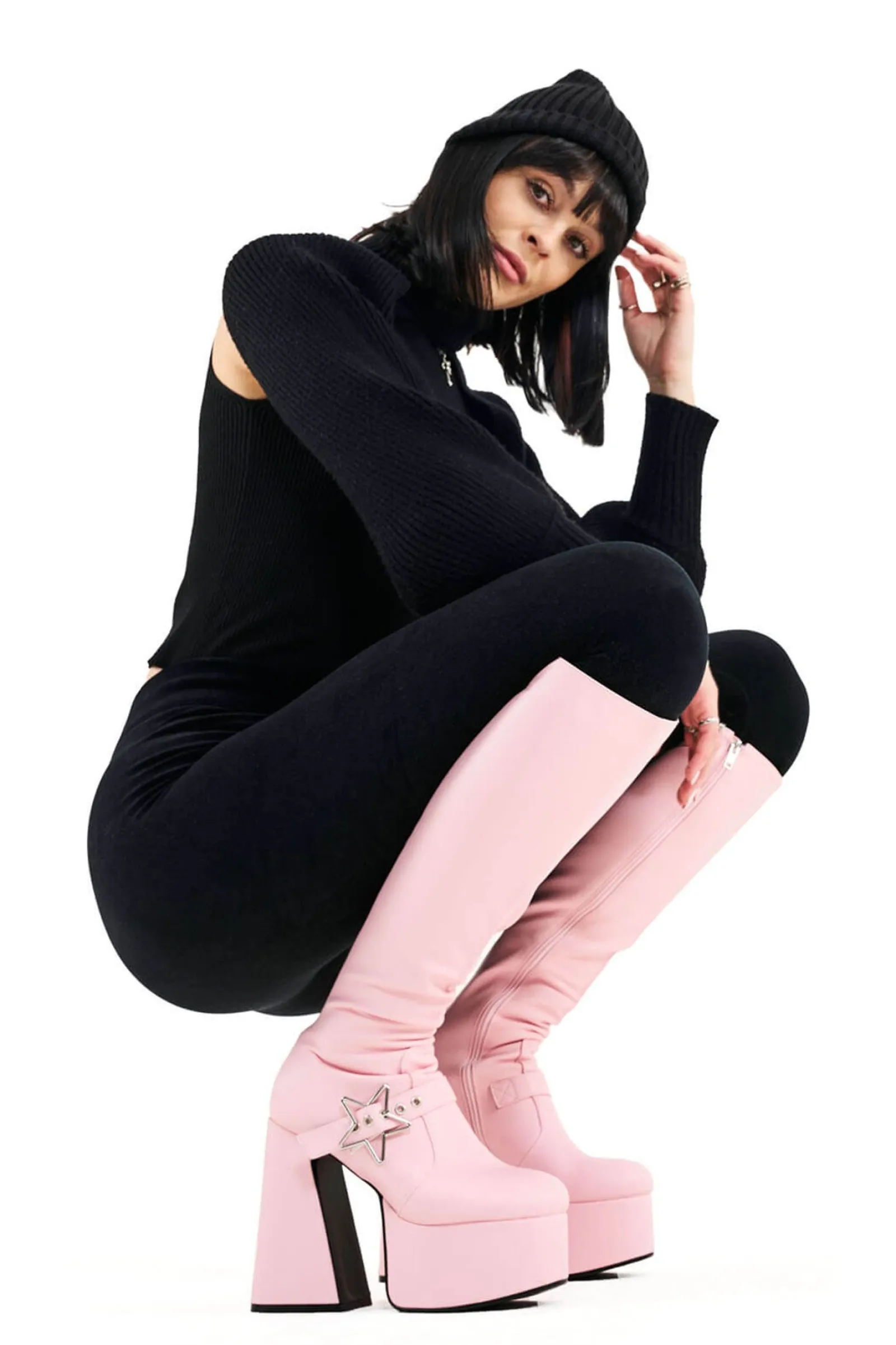 lamodawebsite I'M Your Star Platform Knee High Boots< Kniehoch