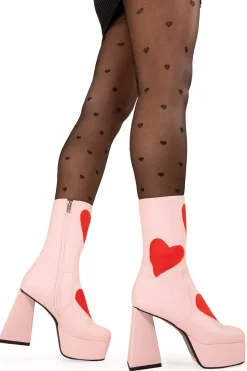 lamodawebsite Letter To My Lover Platform Ankle Boots< Knochel