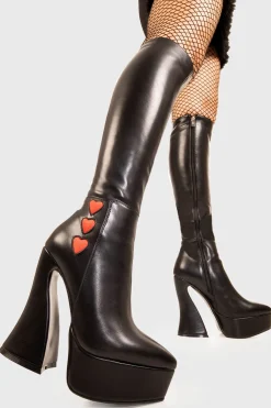 lamodawebsite Love Potion Platform Knee High Boots< Kniehoch