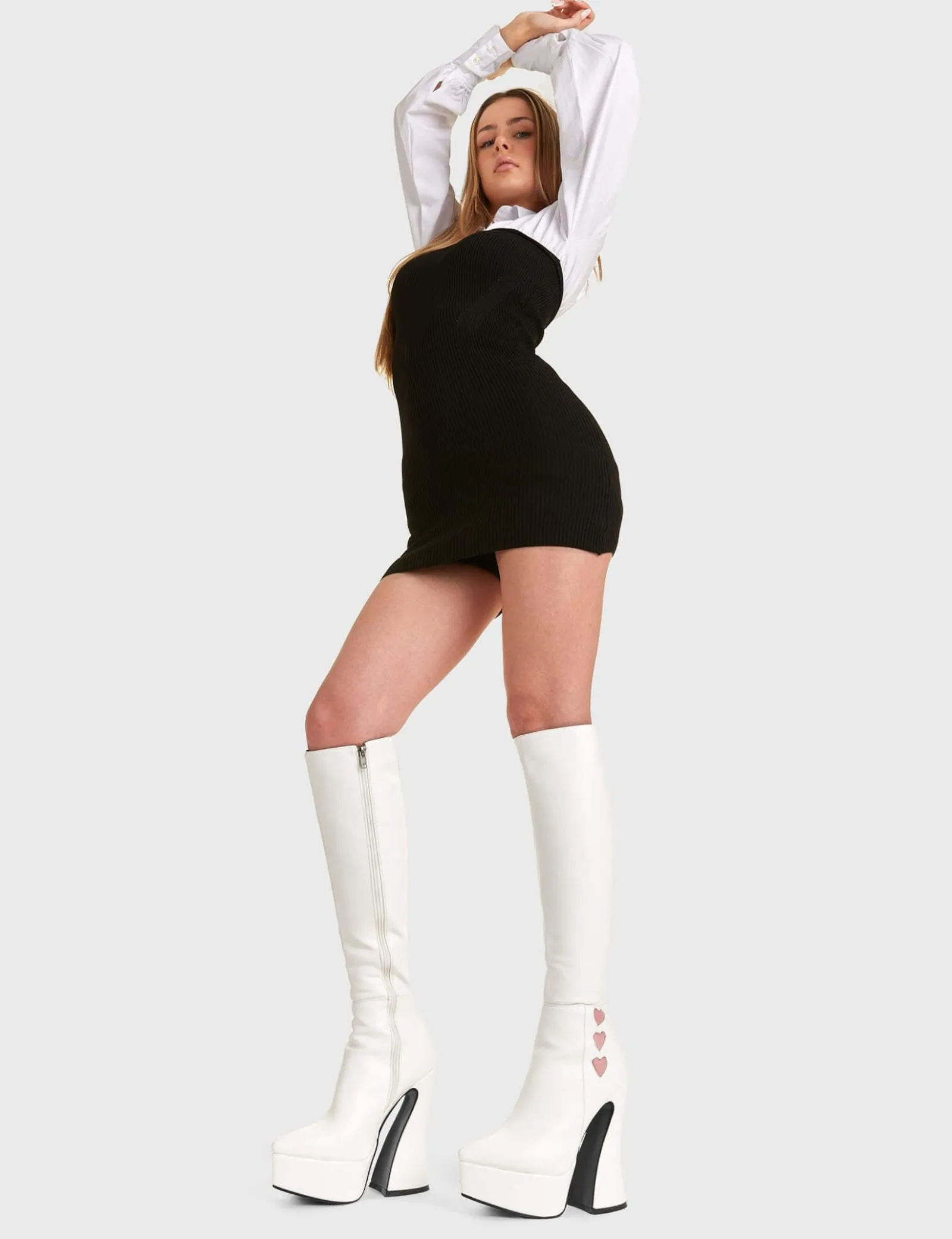 lamodawebsite Love Potion Platform Knee High Boots< Kniehoch