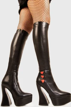 lamodawebsite Love Potion Wide Calf Platform Knee High Boots< Kniehoch