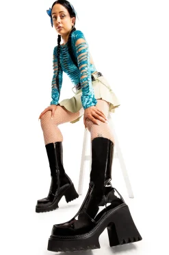 lamodawebsite Mind Pool Chunky Platform Calf Boots< Kalb