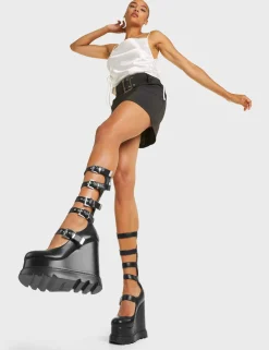 LAMODA No Good Chunky Platform Calf Boots< Kalb