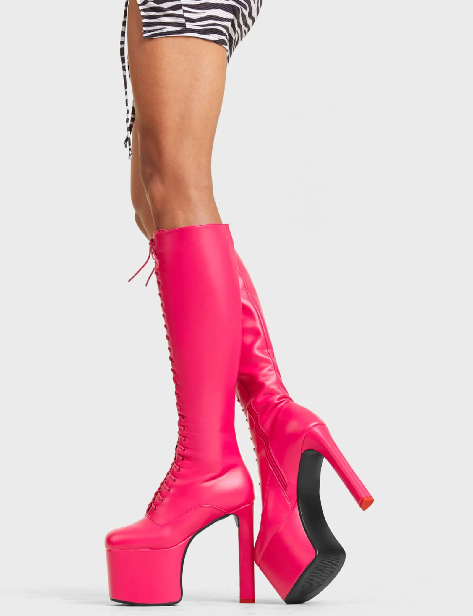 LAMODA Nowhere To Run Platform Knee High Boots< Kniehoch