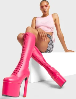 LAMODA Nowhere To Run Platform Knee High Boots< Kniehoch