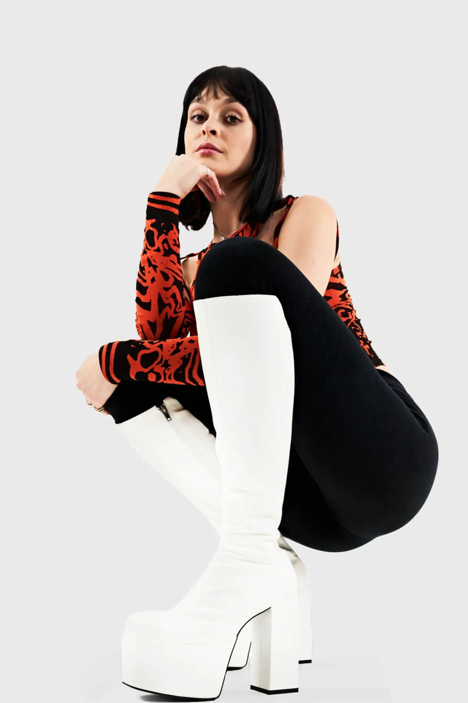 lamodawebsite Obsession Platform Knee High Boots< Kniehoch