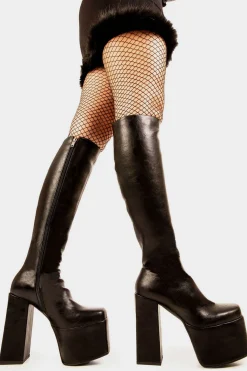 lamodawebsite Obsession Wide Calf Platform Knee High Boots< Kniehoch