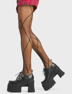 LAMODA Open Heart Chunky Platform Shoes< Chunky