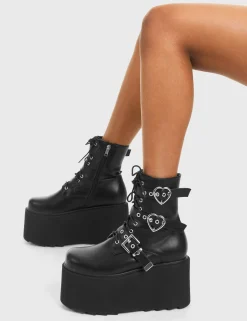 lamodawebsite Part Time Lover Chunky Platform Ankle Boots< Knochel