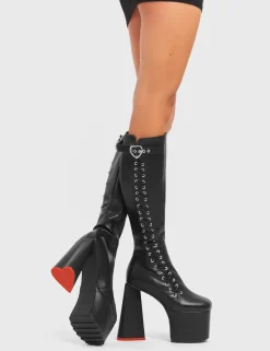 LAMODA Passion Platform Knee High Boots< Kniehoch
