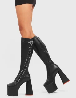 LAMODA Passion Platform Knee High Boots< Kniehoch