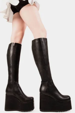 lamodawebsite Right Hand Chunky Platform Knee High Boots< Kniehoch