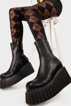 lamodawebsite Say My Name Chunky Ankle Creeper Boots< Knochel