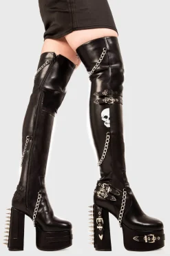lamodawebsite Scream Platform Thigh High Boots< Plattform