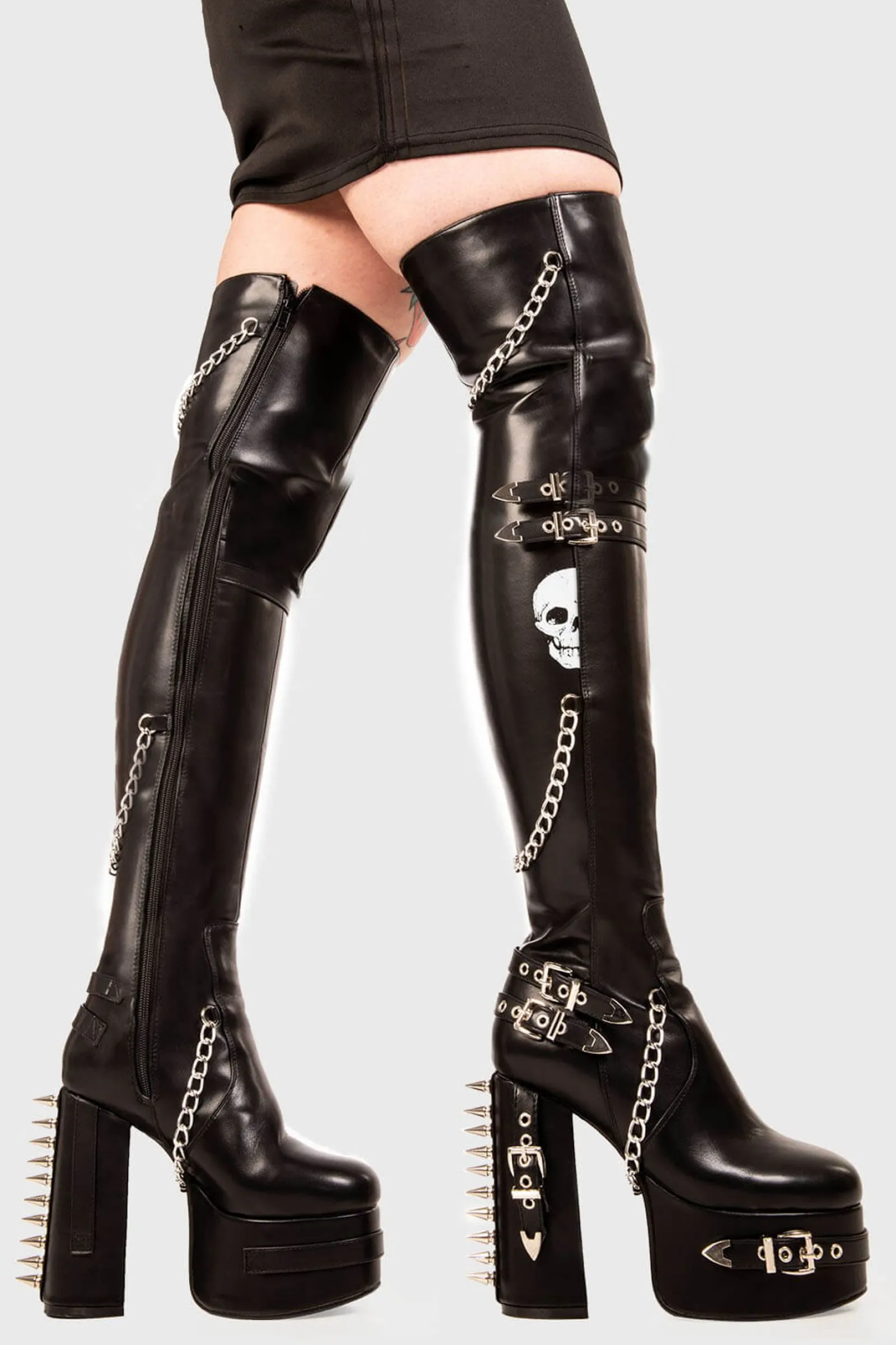 lamodawebsite Scream Platform Thigh High Boots< Plattform